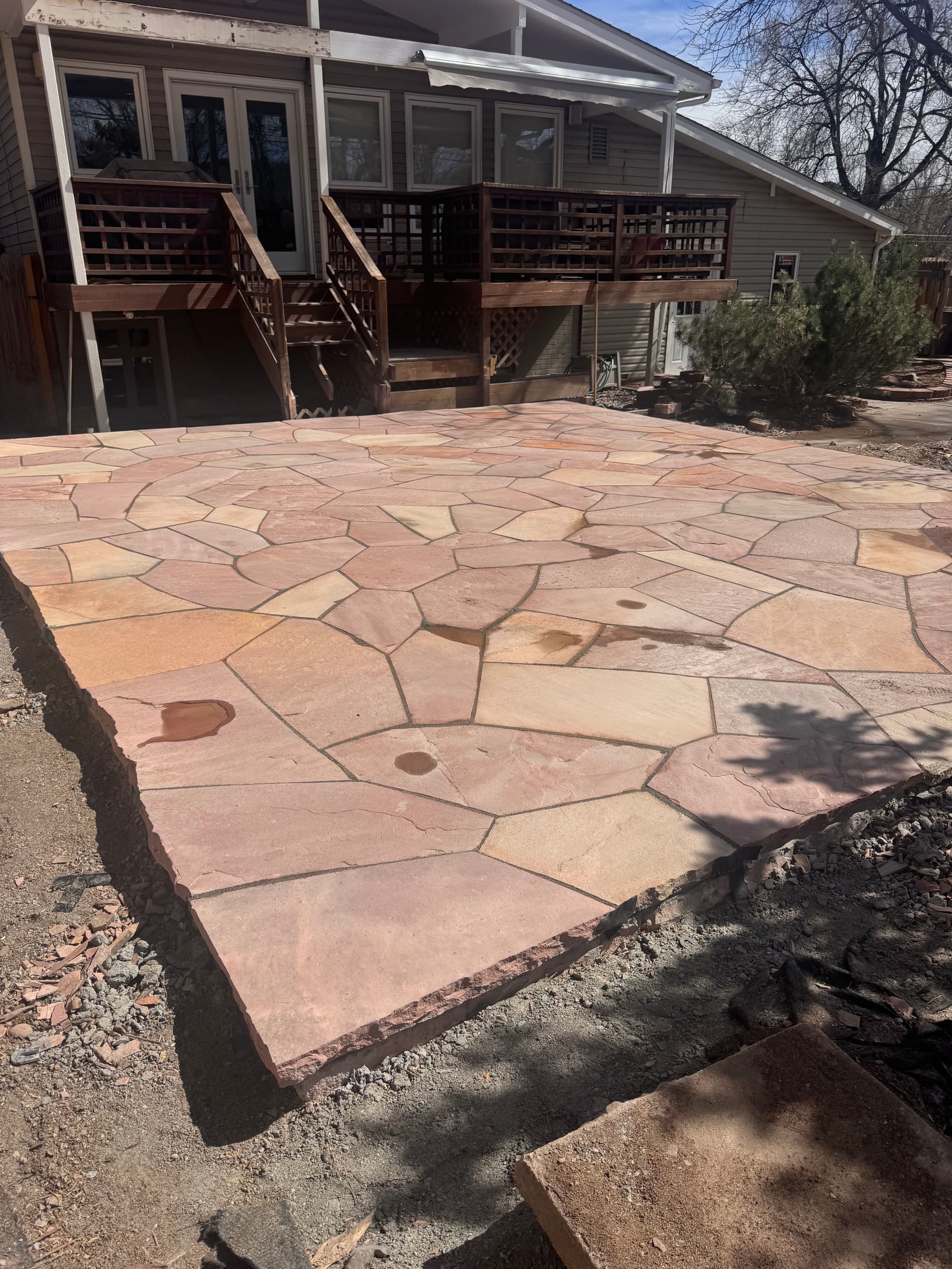Striking Patio Installation with Stone Accents